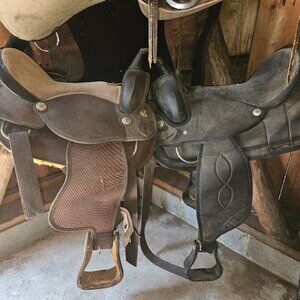 2 Saddles and matching headstall and reins